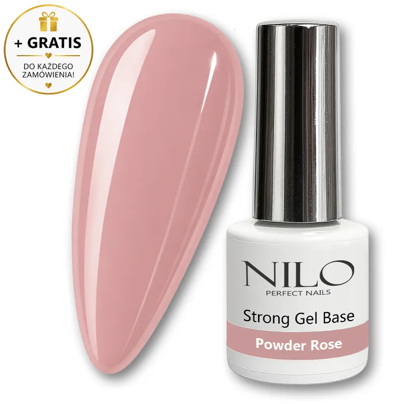 Baza hybrydowa Strong Base Powder Rose 10ml NILO Perfect Nails